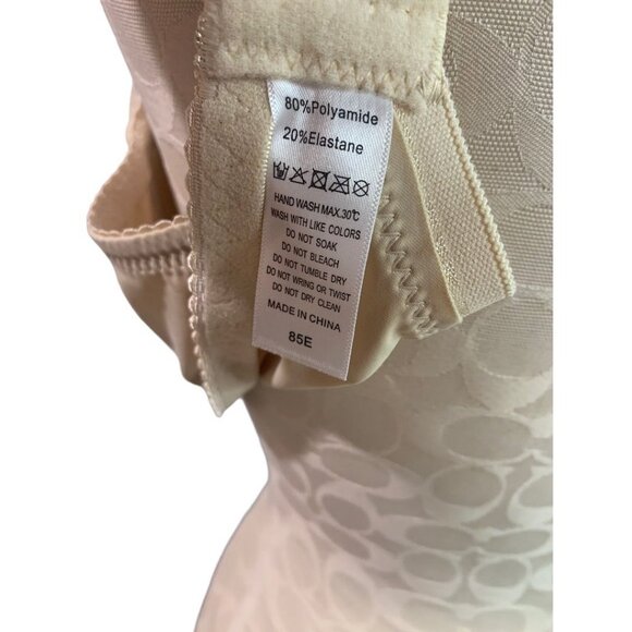 38DD Light Beige Women's New Underwire Push Up Bra Lace Trim - Picture 7 of 7